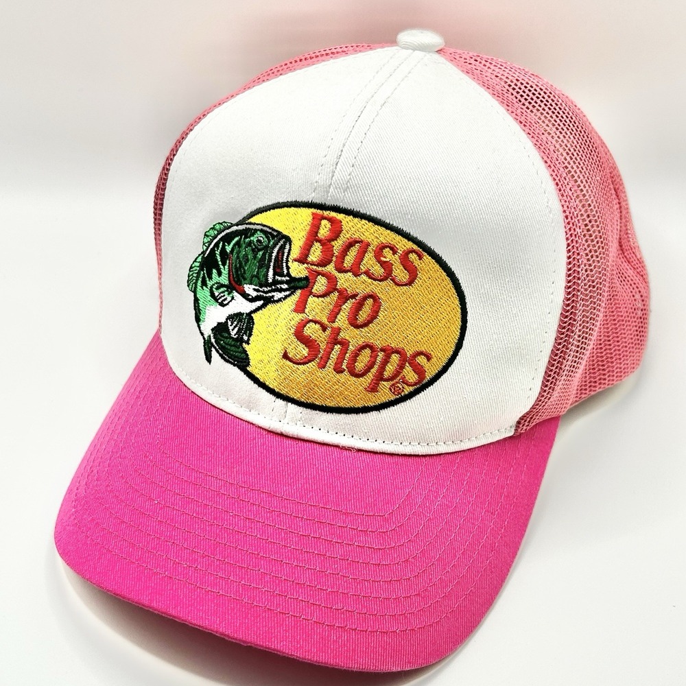 Bass Pro Shops Fishing Outdoors Logo Women's Trucker Hat Cap Snapback Adjustable